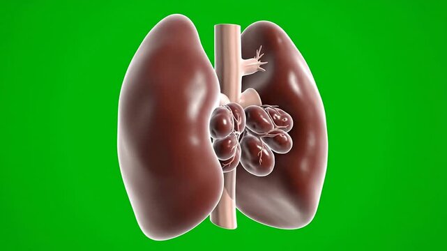 3D CGI Animation of Parathyroid Gland: Detailed Medical Visualization for Healthcare and Education on Green Screen Background