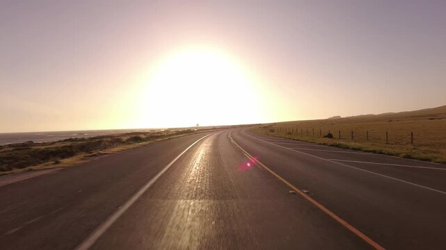 Big Sur Pacific Coast Highway Southbound 9 San Simeon to Morro Bay 04 Rear View MultiCam Driving Plate California USA