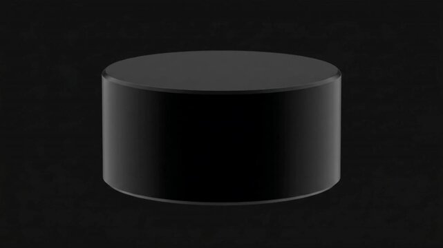 不規則な金属の外殻が昇華し漆黒の円柱コアが現れる抽象CG表現