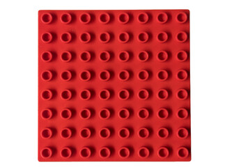 Fototapeta premium Top view Red Square lego duplo base plate toy block brick isolated on white