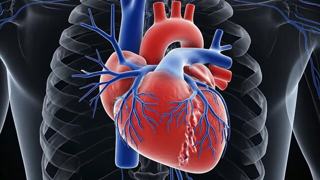 3D Medical Visualization of the Heart Focusing on Superior Vena Cava, Aorta, and Pulmonary Artery Details in a Digital Anatomical Model