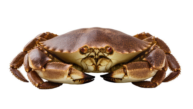 Brown crab with large claws and spiky legs