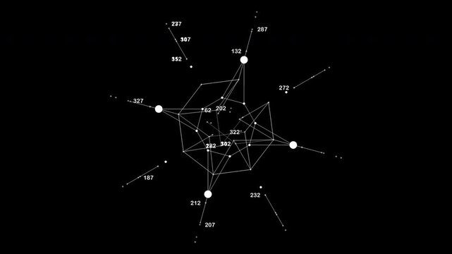 Technical HUD tracking element with star-shaped geometric vectors and coordinate data. Ideal for military surveillance, target acquisition, and futuristic navigation UI.