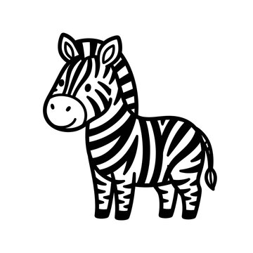 Black and white zebra head silhouette graphic.
