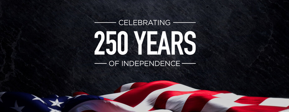Close-up of American Flag with Stars and Stripes on Dark Background, Celebrating 250 Years of Independence, National Pride, Historical Significance, Commemorative Theme