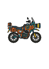 Fototapeta premium Adventure Motocross Motorcycle Vector for Dakar Rally Dirt Bike Race