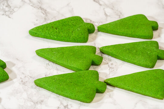 Decorating Festive Christmas Tree Cookies with Royal Icing