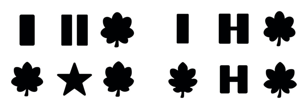 Nature icons with leaf star bar minimal