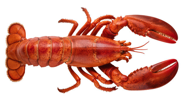 Whole cooked red lobster with claws and tail