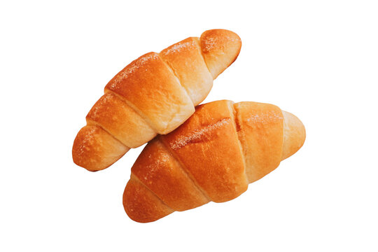 Two pieces of salt bread isolated on transparent background