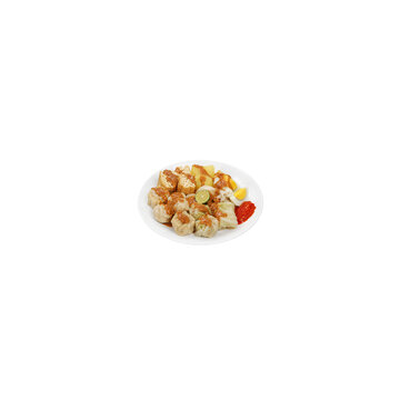 Indonesian siomay Bandung dumplings isolated on transparent background