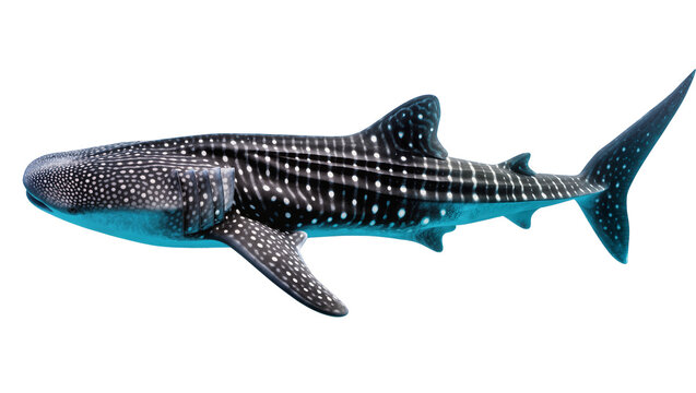 Whale shark with white spots swimming underwater