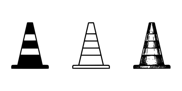 Sunglasses Icon Set with Three Black Styles on a White Background, Flat Design for Eyewear Logos and Graphic Templates