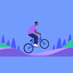 Naklejka premium BMX Rider Soaring Over Smooth Asphalt Pump Track Waves