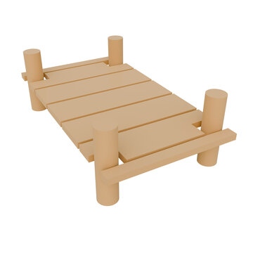 Wooden Dock Platform 3D Illustration