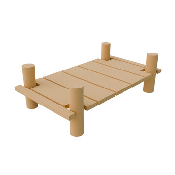 Wooden Dock Platform 3D Illustration