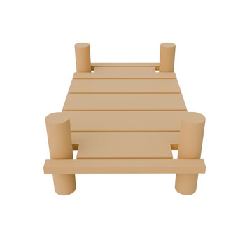 Wooden Dock Platform 3D Illustration