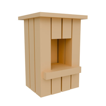 Wooden Birdhouse 3D Illustration