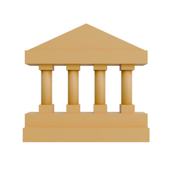 Classical Building Temple 3D Illustration