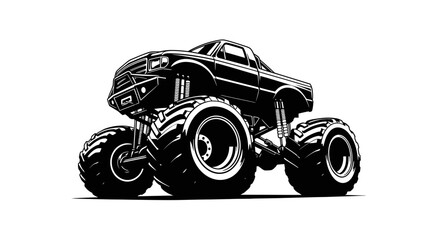 Powerful monster truck with massive tires and heavy duty suspension © harjo