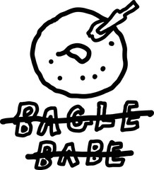 Bagel Illustration Funny Food Typography Hand Drawn Vector © Daisy