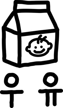 Korean Milk Carton Illustration Hand Drawn Vector
