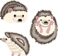 Set of three hedgehogs on a white background © Юля Люта