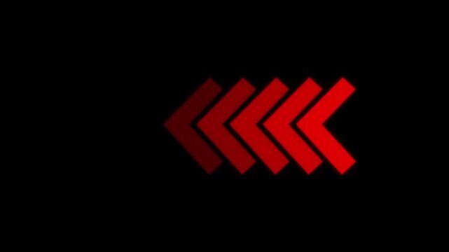 arrow extending video animation on black background