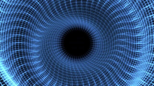 Circles Radial Geometric Patterns Wobble L Blue Animation Loop