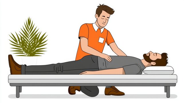 Physiotherapist Helping Patient Stretch