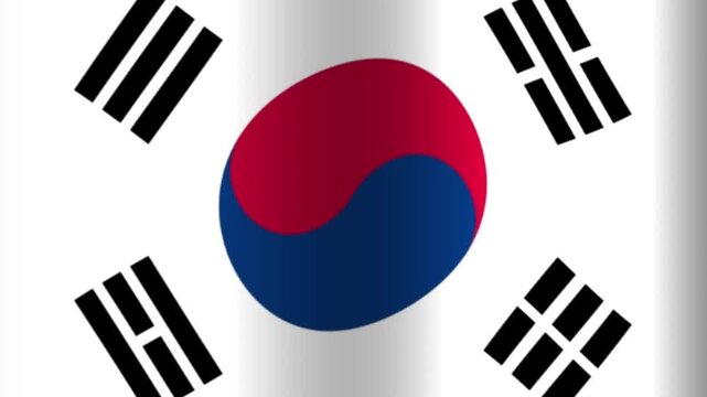 Waving South Korean Flag - A Symbol of National Pride and Heritage.