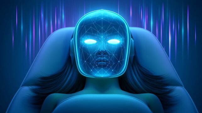 Woman Receiving Led Light Therapy Facial Treatment Variant One