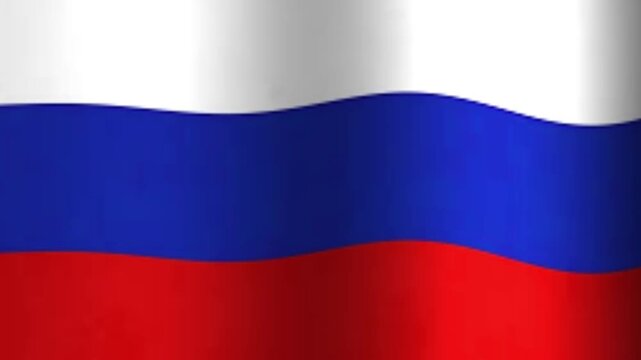 Russian Flag Waving in the Wind.