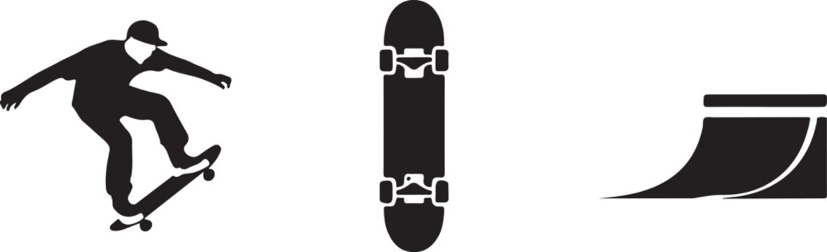 Skateboarder performing trick on ramp