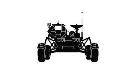 Lunar module silhouette on white background high quality © bridal creation