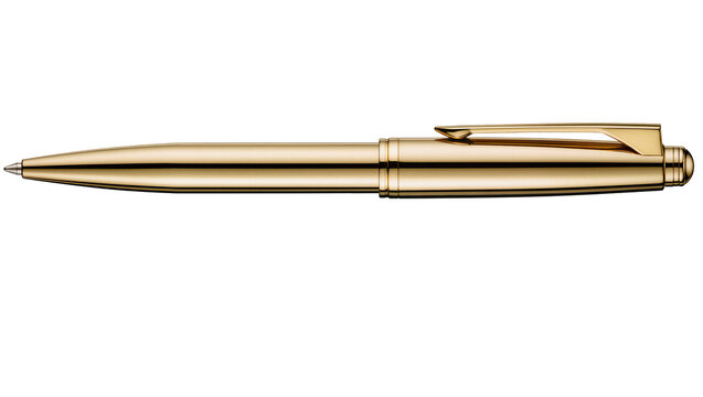 Luxury gold ballpoint pen with clip