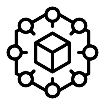 Real world asset tokenization and blockchain digital asset icon vector