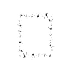 Obraz premium Hand drawn abstract vector graphic illustration border frame with stylized line halloween autumn design set.Trendy modern doodle sketch halloween drawing concept.Vector line nature sketch symbol.