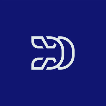 Letter DD Monogram minimalist logo