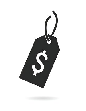 Black tag with dollar sign symbol.