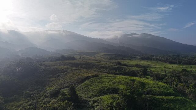 footage drone view of the mountains