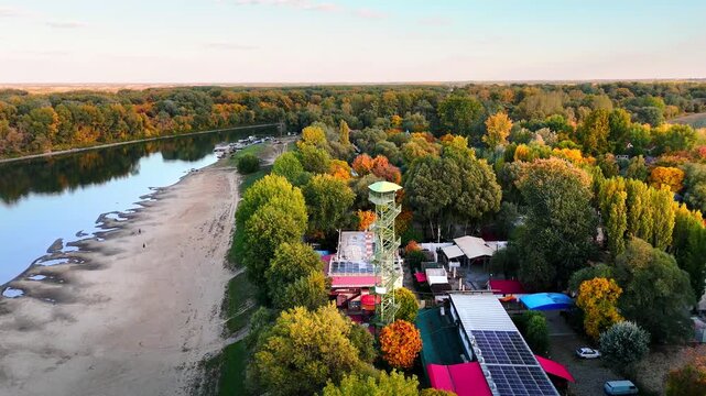 Tisza and Cris River in autumn, Csongrad, Hungary