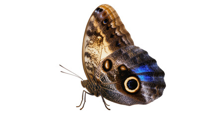 Caligo butterfly with large eyespots and blue wing markings © Rowena