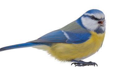 Blue tit bird with yellow belly and blue wings © Rowena