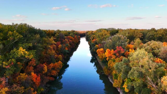 Tisza and Cris River in autumn, Csongrad, Hungary