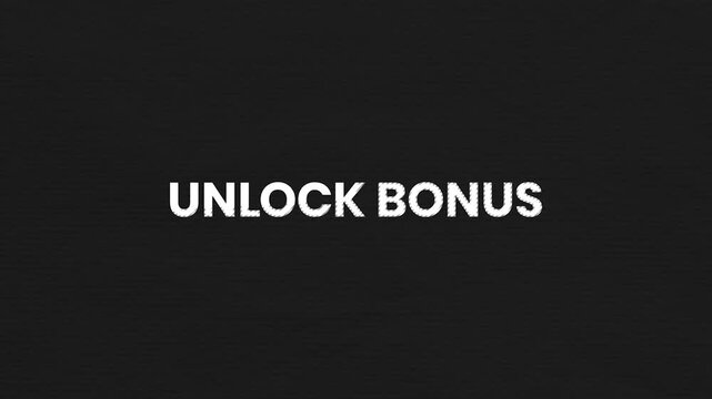 Unlock Bonus Vintage Text Animation 4K Reward Promotion Visual for Customer Incentive and Engagement Campaigns