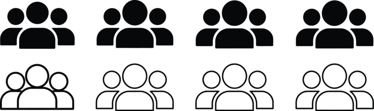 People icon set, trendy person symbols and user avatars for website interfaces mobile applications infographics and digital platforms.