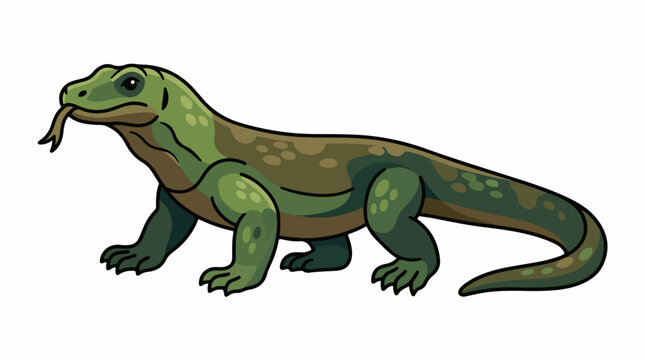 A green lizard-like creature with a long tail and spots