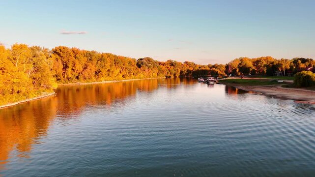 Tisza and Cris River in autumn, Csongrad, Hungary