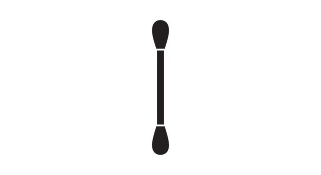 Cotton swab silhouette on a white background simple graphic design